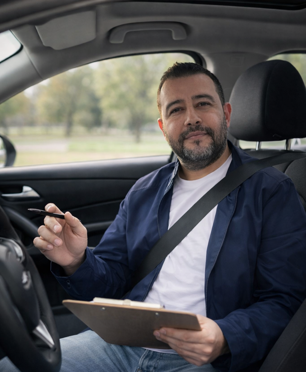 Ala'a Instructor in the car